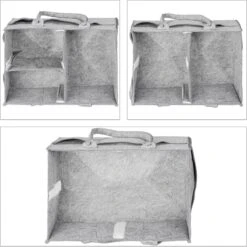 Relaxdays Luiertas Baby - Verzorgingstas Vilt - Organizer Luiers - Uitneembare Schotjes - Lichtgrijs -Kinderwagen- En Accessoirewinkel 1200x1198 17