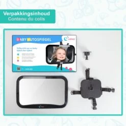 Merkloos Autospiegel Baby - Verstelbare Spiegel Hoofdsteun Autostoel Achterbank - Veiligheidsspiegel - Baby En Kids - 19 X 30cm - 360 Graden Draaibaar - Zwart -Kinderwagen- En Accessoirewinkel 1200x1199 2