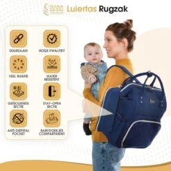 NanaBeebi Luiertas Rugzak Met Verschoonmatje - Blauw - Inclusief Flessenwarmhouder - Kinderwagenhaken En Isoleervak -Kinderwagen- En Accessoirewinkel 1200x1200 1026