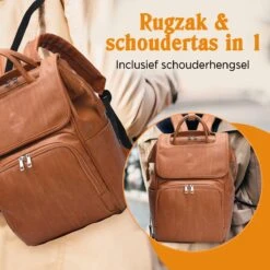 JeRie Luiertas Rugzak – Verschoonmatje – Verzorgingstas – Luiertassen – Met Kinderwagen Haken - Bruin -Kinderwagen- En Accessoirewinkel 1200x1200 1040