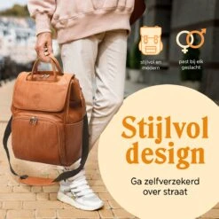 JeRie Luiertas Rugzak – Verschoonmatje – Verzorgingstas – Luiertassen – Met Kinderwagen Haken - Bruin -Kinderwagen- En Accessoirewinkel 1200x1200 1042