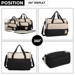 Miss Lulu Luier- En Verzorgingstas - 5 Set - Zwart (9026 BK) -Kinderwagen- En Accessoirewinkel 1200x1200 1244