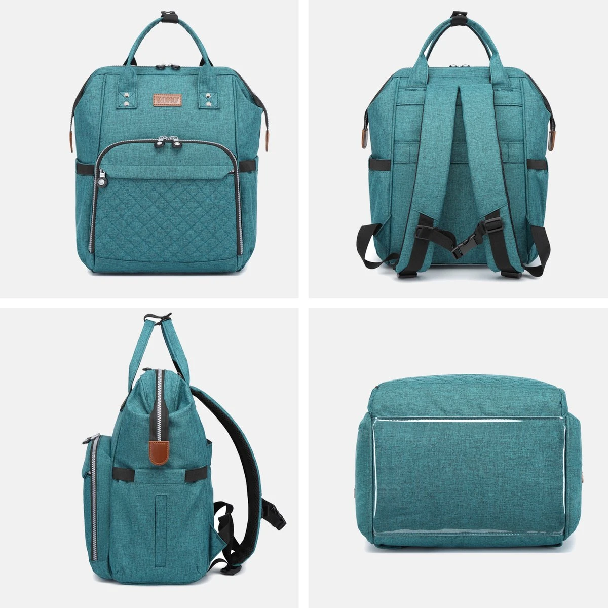 Miss Lulu Luiertas Rugzak - Inclusief Buggy En Kinderwagen Haken - Groen (E6705 GN) 7 Miss Lulu Luiertas Rugzak - Inclusief Buggy En Kinderwagen Haken - Groen (E6705 GN) - Afbeelding 5