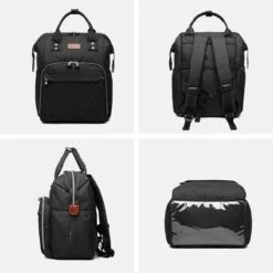 Miss Lulu Luiertas Rugzak - Inclusief Buggy En Kinderwagen Haken - Zwart (E6705 BK) -Kinderwagen- En Accessoirewinkel 1200x1200 1262