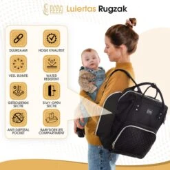 NanaBeebi Luiertas Rugzak Met Verschoonmatje - Zwart - Inclusief Flessenwarmhouder - Kinderwagenhaken En Isoleervak -Kinderwagen- En Accessoirewinkel 1200x1200 1288