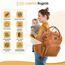NanaBeebi Luiertas Rugzak Met Verschoonmatje - Cognac - Inclusief Flessenwarmhouder - Kinderwagenhaken En Isoleervak -Kinderwagen- En Accessoirewinkel 1200x1200 1339