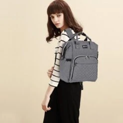 Miss Lulu Luiertas Rugzak - Luiertas Met USB Oplaadstation - Baby Tas Inclusief Buggy En Kinderwagen Haken - Grijs (E6705USB GY) -Kinderwagen- En Accessoirewinkel 1200x1200 1345