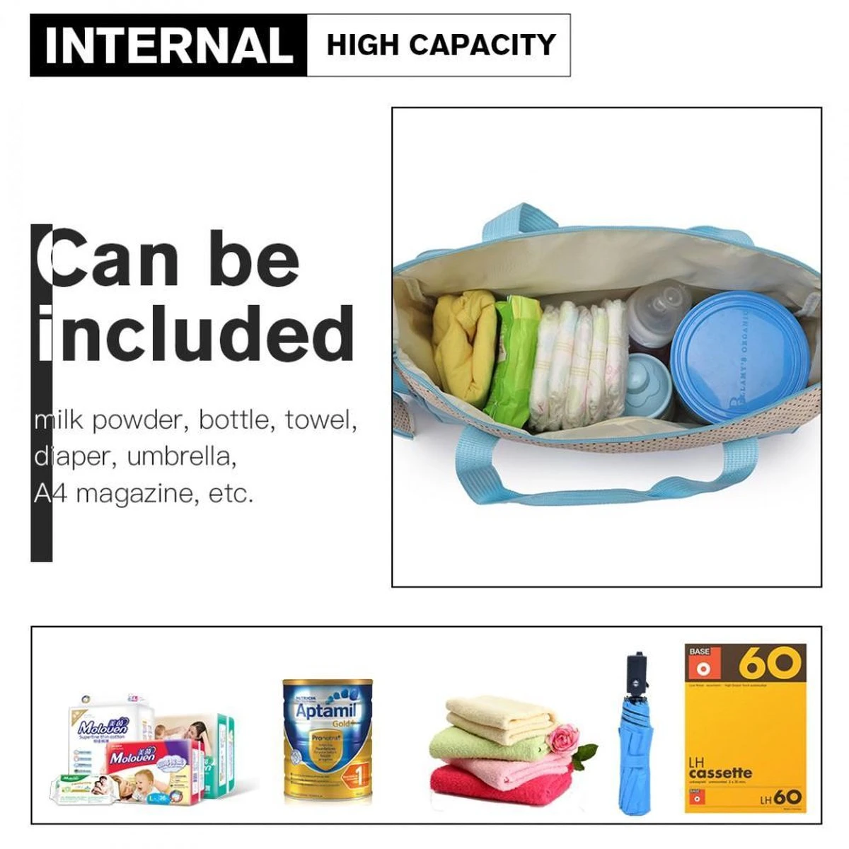 Miss Lulu Luiertas - 5-delige Verzorgingstas Set - Lichtblauw (9026 BE) 4 Miss Lulu Luiertas - 5-delige Verzorgingstas Set - Lichtblauw (9026 BE) - Afbeelding 2