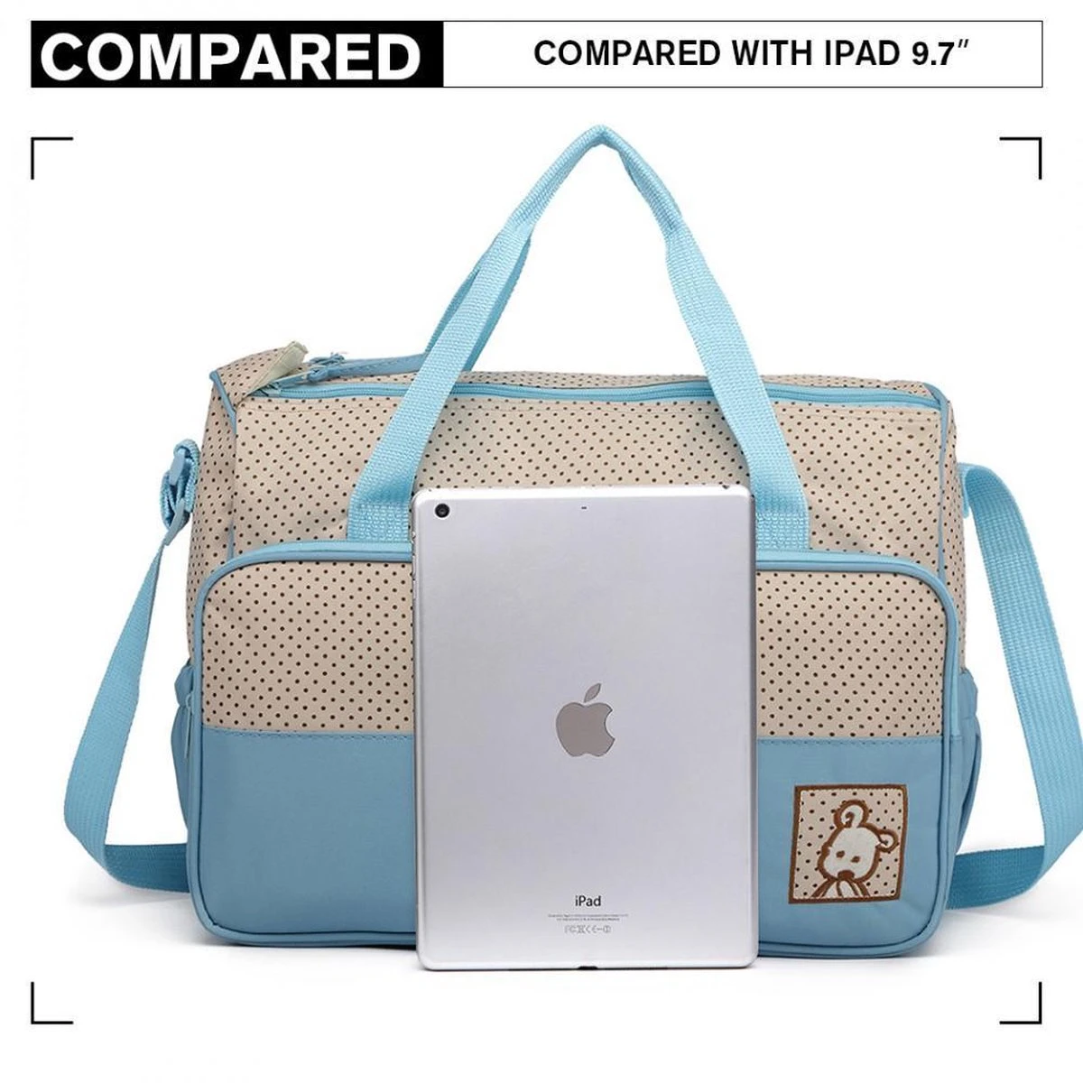 Miss Lulu Luiertas - 5-delige Verzorgingstas Set - Lichtblauw (9026 BE) 7 Miss Lulu Luiertas - 5-delige Verzorgingstas Set - Lichtblauw (9026 BE) - Afbeelding 5