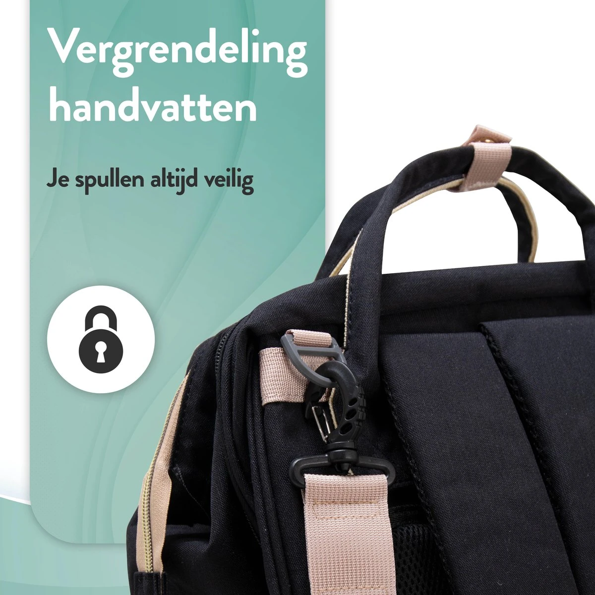 Luiertas Rugzak - Monx Luiertas Verzorgingstas Met Uitklapbaar Babybedje - Overzichtelijke Luierrugzak Extra Buggy En Kinderwagen Haken Inclusief Geïsoleerde Flessenhouder - Zwart 6 Luiertas Rugzak - Monx Luiertas Verzorgingstas Met Uitklapbaar Babybedje - Overzichtelijke Luierrugzak Extra Buggy En Kinderwagen Haken Inclusief Geïsoleerde Flessenhouder - Zwart - Afbeelding 4
