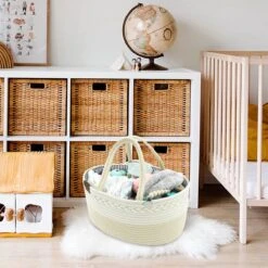 ADSafety - Luxe Katoenen Luiertas - Inclusief Uitneembare Organizer - Verzorgingstas - Opbergtas - Commode Mandje - Baby Spullen - Crème -Kinderwagen- En Accessoirewinkel 1200x1200 1389