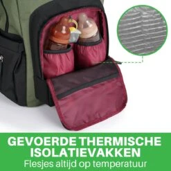 Brisby Slijtvaste Luiertas – Verzorgingstas - Two Tone Groen En Zwart - Inclusief Verschoonmatje - Isoleervakken - Met Geïntegreerde Kinderwagen Haken -Kinderwagen- En Accessoirewinkel 1200x1200 1395