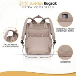 NanaBeebi Luiertas Rugzak Met Verschoonmatje - Beige Taupe - Inclusief Flessenwarmhouder - Kinderwagenhaken En Isoleervak -Kinderwagen- En Accessoirewinkel 1200x1200 1427
