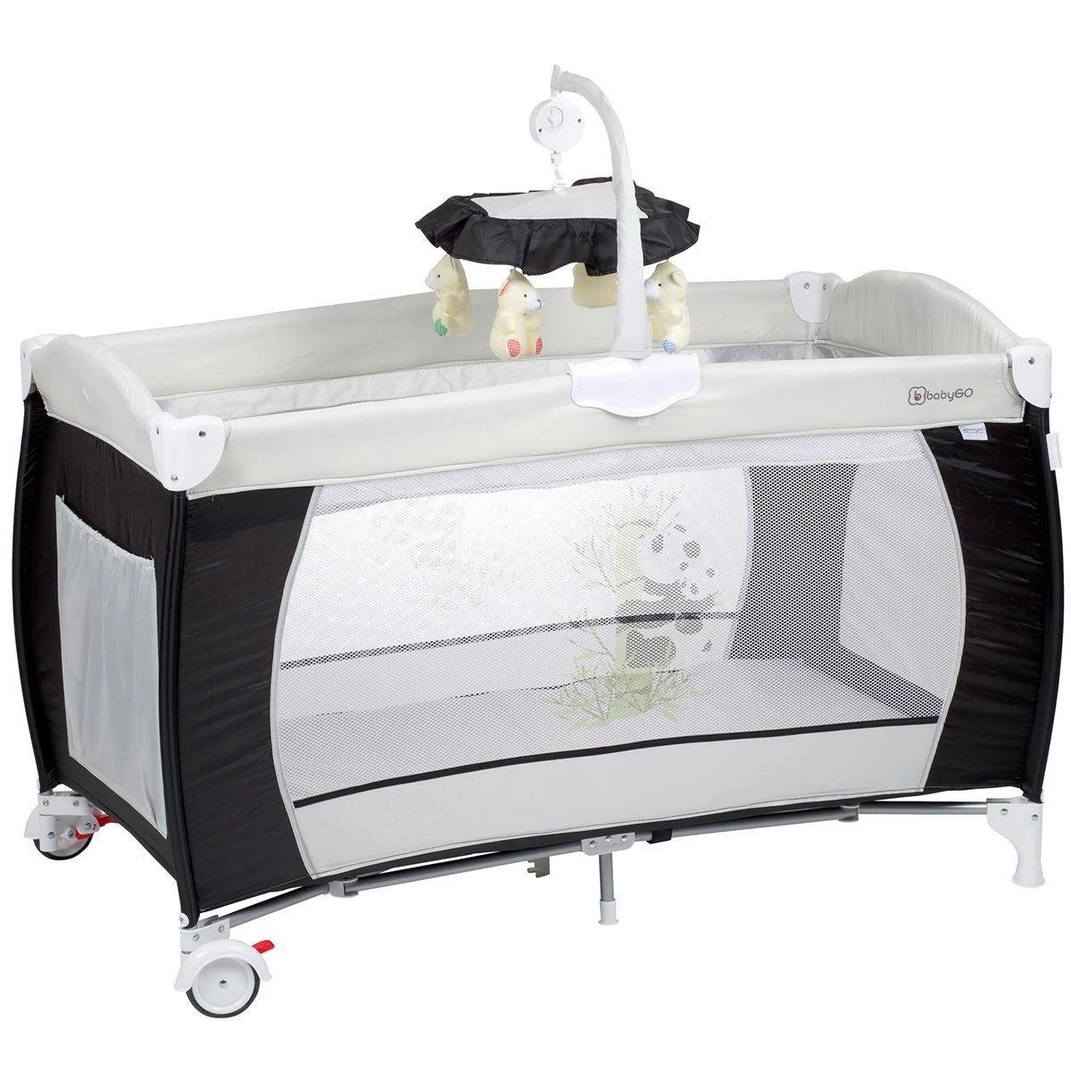 Campingbed BabyGO Sleeper DeLuxe Zwart (incl. Bodemverhoger) 5 Campingbed BabyGO Sleeper DeLuxe Zwart (incl. Bodemverhoger) - Afbeelding 3