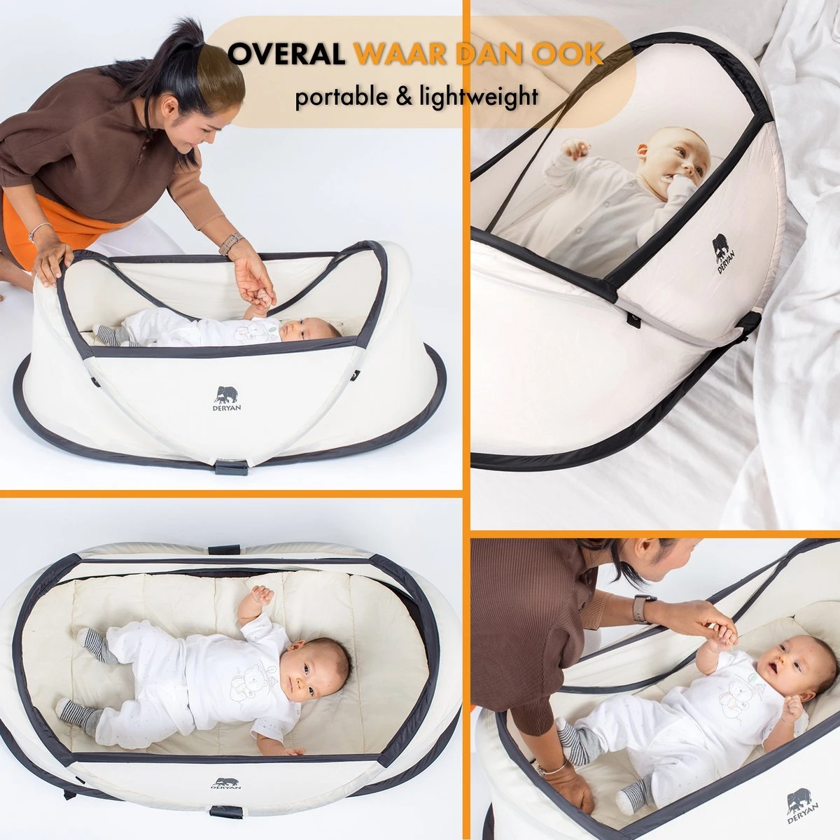 Deryan Infant BabyBox Campingbedje - Baby Klamboe - Cream 8 Deryan Infant BabyBox Campingbedje - Baby Klamboe - Cream - Afbeelding 6