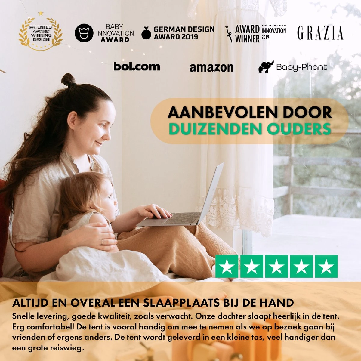 Deryan Baby Luxe Campingbedje – Inclusief Zelfopblaasbare Matras - Cream 9 Deryan Baby Luxe Campingbedje – Inclusief Zelfopblaasbare Matras - Cream - Afbeelding 7