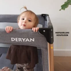 Deryan Luxe Campingbed Compleet - 120x60cm - Bodemverhoger - Verschoonblad - Opbergmand - Grijs -Kinderwagen- En Accessoirewinkel 1200x1200 1580