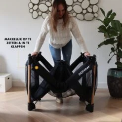 Deryan Luxe Campingbed Compleet - 120x60cm - Bodemverhoger - Verschoonblad - Opbergmand - Zwart -Kinderwagen- En Accessoirewinkel 1200x1200 1592