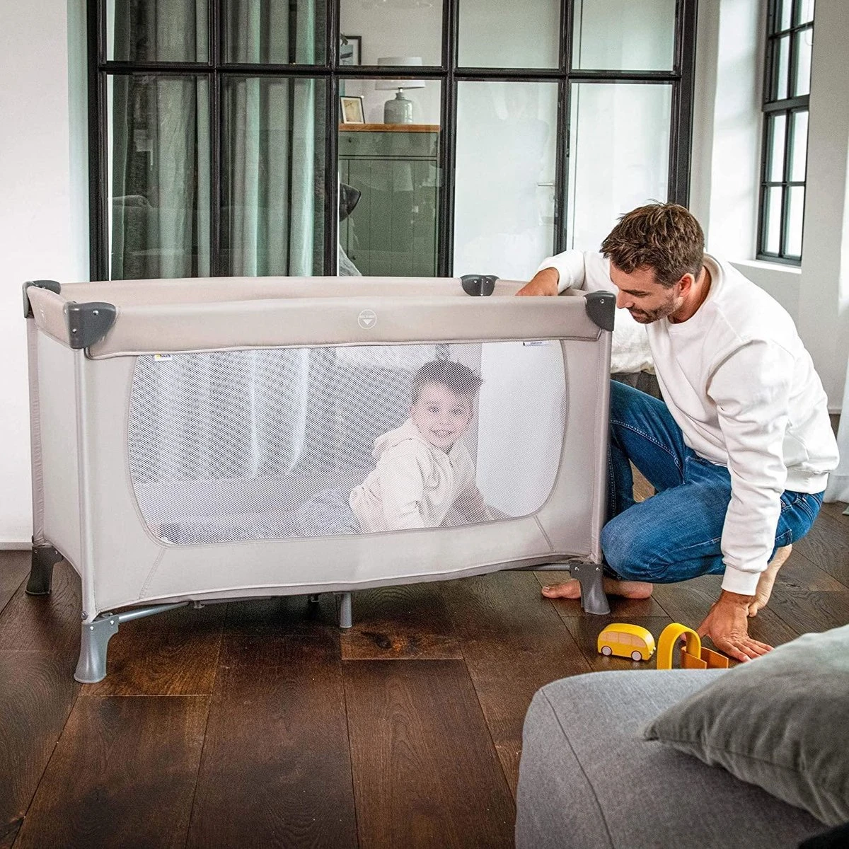 Hauck Dream N Play Campingbedje Set - Met Matras En Muggennet - Beige 10 Hauck Dream N Play Campingbedje Set - Met Matras En Muggennet - Beige - Afbeelding 8