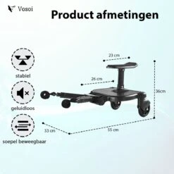 Vosoi - Meerijdplankje - Kinderwagen - Buggy's - Onderweg - Universeel - Verstelbaar - Zitje - Onderweg - 2 Wielen - Kinderwagen Accessoires -Kinderwagen- En Accessoirewinkel 1200x1200 17