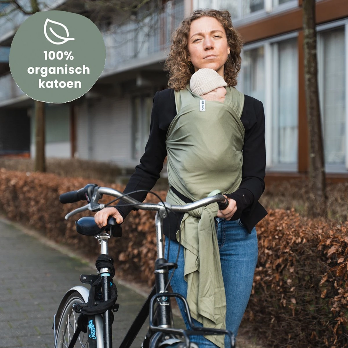 Cuddie Baby Draagdoek - Premium Organic Baby Draagdoek Gemaakt Van Bio Katoen - Newborns Tot 15 Kg - Baby Cadeau - Met Wenskaart - Olive 3 Cuddie Baby Draagdoek - Premium Organic Baby Draagdoek Gemaakt Van Bio Katoen - Newborns Tot 15 Kg - Baby Cadeau - Met Wenskaart - Olive