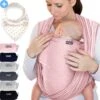 Makimaja Baby Sling - Roze - Hoge Kwaliteit 100% Natuurlijk Katoen Baby Sling - Baby Sling Pasgeborene En Baby's Tot 15 Kg - Plus Inclusief: Baby Slabbetje -Kinderwagen- En Accessoirewinkel 1200x1200 1923