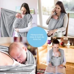Makimaja Baby Sling - Licht Grijs Met Sterren - Hoge Kwaliteit 100% Natuurlijk Katoen Baby Sling - Baby Sling Pasgeborene En Baby's Tot 15 Kg - Plus Inclusief: Baby Slabbetje -Kinderwagen- En Accessoirewinkel 1200x1200 1942
