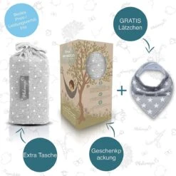 Makimaja Baby Sling - Licht Grijs Met Sterren - Hoge Kwaliteit 100% Natuurlijk Katoen Baby Sling - Baby Sling Pasgeborene En Baby's Tot 15 Kg - Plus Inclusief: Baby Slabbetje -Kinderwagen- En Accessoirewinkel 1200x1200 1944