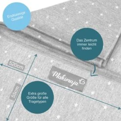 Makimaja Baby Sling - Licht Grijs Met Sterren - Hoge Kwaliteit 100% Natuurlijk Katoen Baby Sling - Baby Sling Pasgeborene En Baby's Tot 15 Kg - Plus Inclusief: Baby Slabbetje -Kinderwagen- En Accessoirewinkel 1200x1200 1945