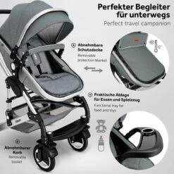 KIDUKU- 3 In 1 Combi-kinderwagen- Grijs/zilver- Buggy Incl. Autostoeltje-regenhoes- Inklapbaar -Kinderwagen- En Accessoirewinkel 1200x1200 2034