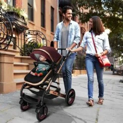 KIDUKU- 3 In 1 Combi-kinderwagen- Bordeaux- Zwart-goud- Buggy Incl. Autostoeltje-regenhoes- Inklapbaar -Kinderwagen- En Accessoirewinkel 1200x1200 2074