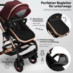 KIDUKU- 3 In 1 Combi-kinderwagen- Bordeaux- Zwart-goud- Buggy Incl. Autostoeltje-regenhoes- Inklapbaar -Kinderwagen- En Accessoirewinkel 1200x1200 2079