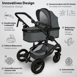 KIDUKU- 3 In 1 Combi-kinderwagen- Antraciet/zwart Buggy Incl. Autostoeltje-regenhoes- Inklapbaar -Kinderwagen- En Accessoirewinkel 1200x1200 2107