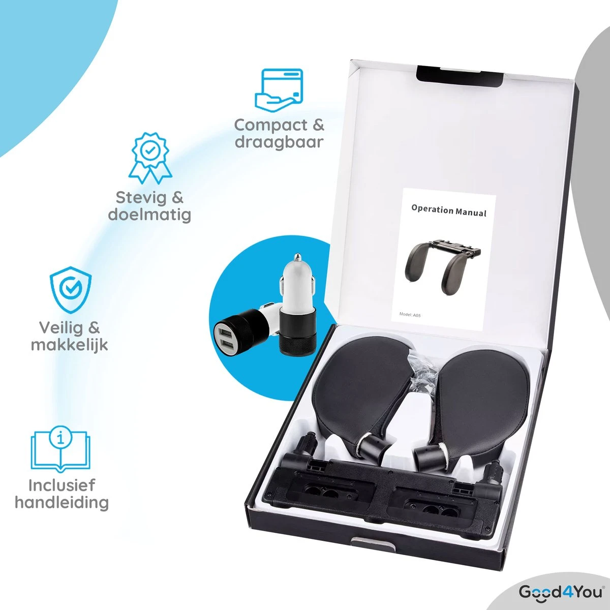 Good4You Hoofdsteun Auto - Nekkussen Auto - Hoofdsteun Auto Kinderen - Autokussen - Neksteun Auto - Volwassenen En Kinderen - Verstelbaar - Zwart 11 Good4You Hoofdsteun Auto - Nekkussen Auto - Hoofdsteun Auto Kinderen - Autokussen - Neksteun Auto - Volwassenen En Kinderen - Verstelbaar - Zwart - Afbeelding 9