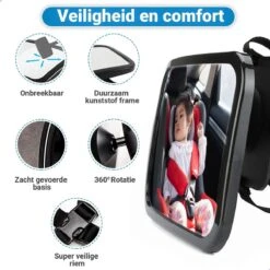 Verstelbare Baby Achteruitkijk Autospiegel - Auto Veiligheidsspiegel Baby - Achterbank Spiegel Baby - AutoSpiegel Baby - Babyspiegel Auto - Kinder Autospiegel - Zwart -Kinderwagen- En Accessoirewinkel 1200x1200 319