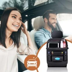 Bablue Autostoel Organizer - Zwart - 1 Stuks - Stevig PU Leer - Met Uitklapbare Tafel - Auto Organizer - Auto Accessories Interieur - Autostoel Organizer Tablet Houder - Autostoel Beschermer -Kinderwagen- En Accessoirewinkel 1200x1200 393