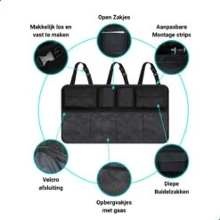 TIKKENS® Auto Organizer Kofferbak - Autostoel Organizer - Koffer Organizer - Zwart - Universeel -Kinderwagen- En Accessoirewinkel 1200x1200 442