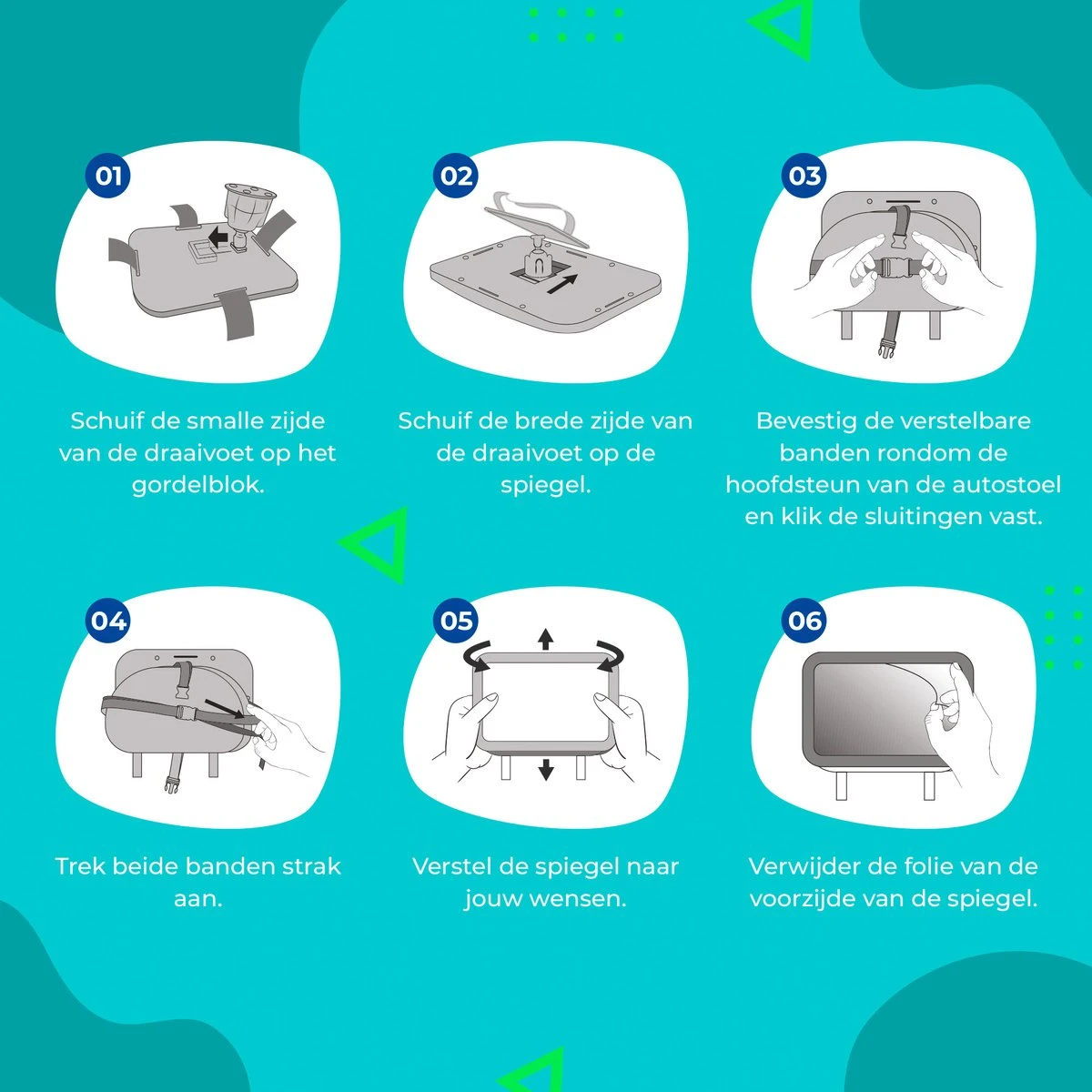 Aomni Verstelbare Autospiegel Baby – 360 Graden Roteerbare Baby Spiegel Auto – Kinder Achteruitkijkspiegel 9 Aomni Verstelbare Autospiegel Baby – 360 Graden Roteerbare Baby Spiegel Auto – Kinder Achteruitkijkspiegel - Afbeelding 7