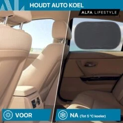 ALFA LIFESTYLE® Statische Zonneschermen - SHADE PRO V3 – Zwart Transparant Zonnescherm – UV Protectie Bescherming - Zonwering Auto - 2 Stuks -Kinderwagen- En Accessoirewinkel 1200x1200 537