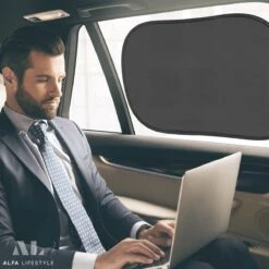 ALFA LIFESTYLE® Statische Zonneschermen - SHADE PRO V3 – Zwart Transparant Zonnescherm – UV Protectie Bescherming - Zonwering Auto - 2 Stuks -Kinderwagen- En Accessoirewinkel 1200x1200 540