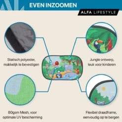 ALFA LIFESTYLE® Statische Zonneschermen – SHADE PRO V4- Jungle – Zonnescherm Auto Baby – UV Protectie Bescherming - 2 Stuks -Kinderwagen- En Accessoirewinkel 1200x1200 550