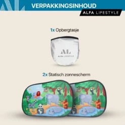 ALFA LIFESTYLE® Statische Zonneschermen – SHADE PRO V4- Jungle – Zonnescherm Auto Baby – UV Protectie Bescherming - 2 Stuks -Kinderwagen- En Accessoirewinkel 1200x1200 551