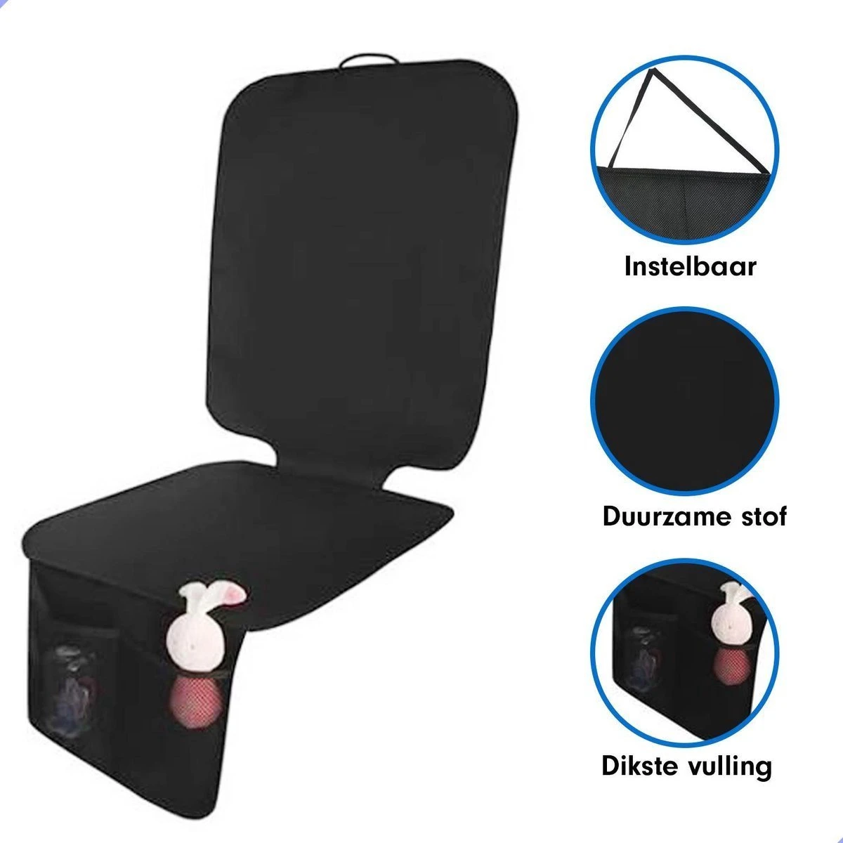Merkloos Professor Q Autostoelhoes Autostoelbeschermer Autostoel Beschermer Zwart 7 Merkloos Professor Q Autostoelhoes Autostoelbeschermer Autostoel Beschermer Zwart - Afbeelding 5