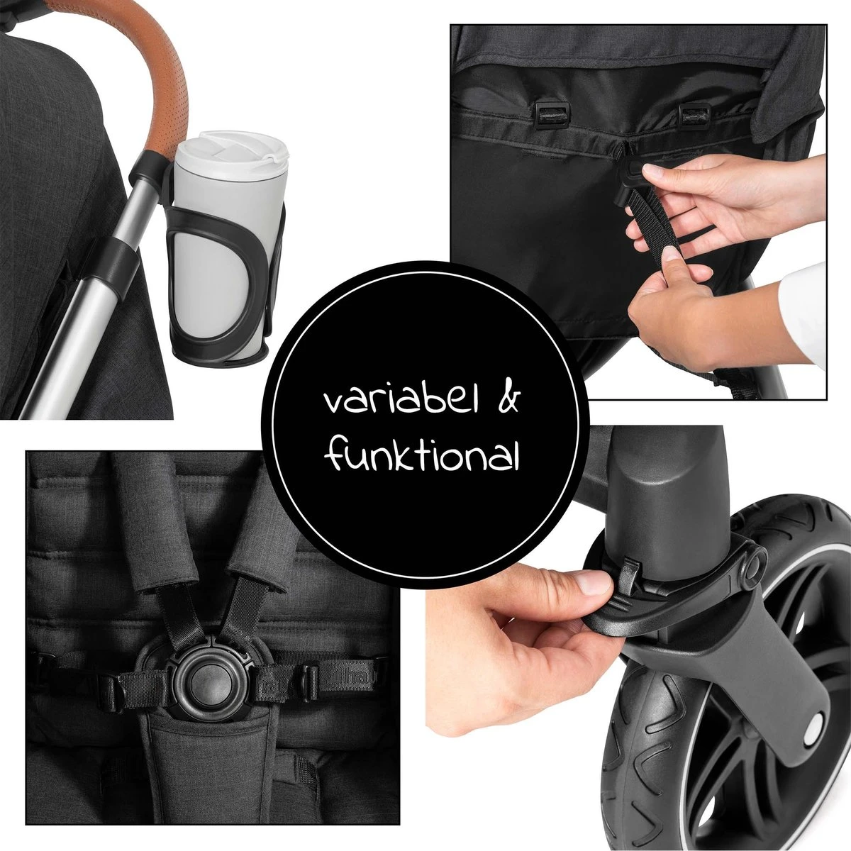 Hauck UpTown Buggy - Met één Hand Opvouwbaar - Zwart 17 Hauck UpTown Buggy - Met één Hand Opvouwbaar - Zwart - Afbeelding 15