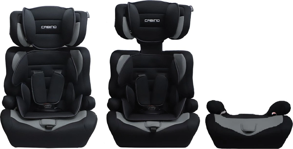 Cabino Autostoel Groep 1/2/3 (9-36kg) - Zwart-Grijs 3 Cabino Autostoel Groep 1/2/3 (9-36kg) - Zwart-Grijs