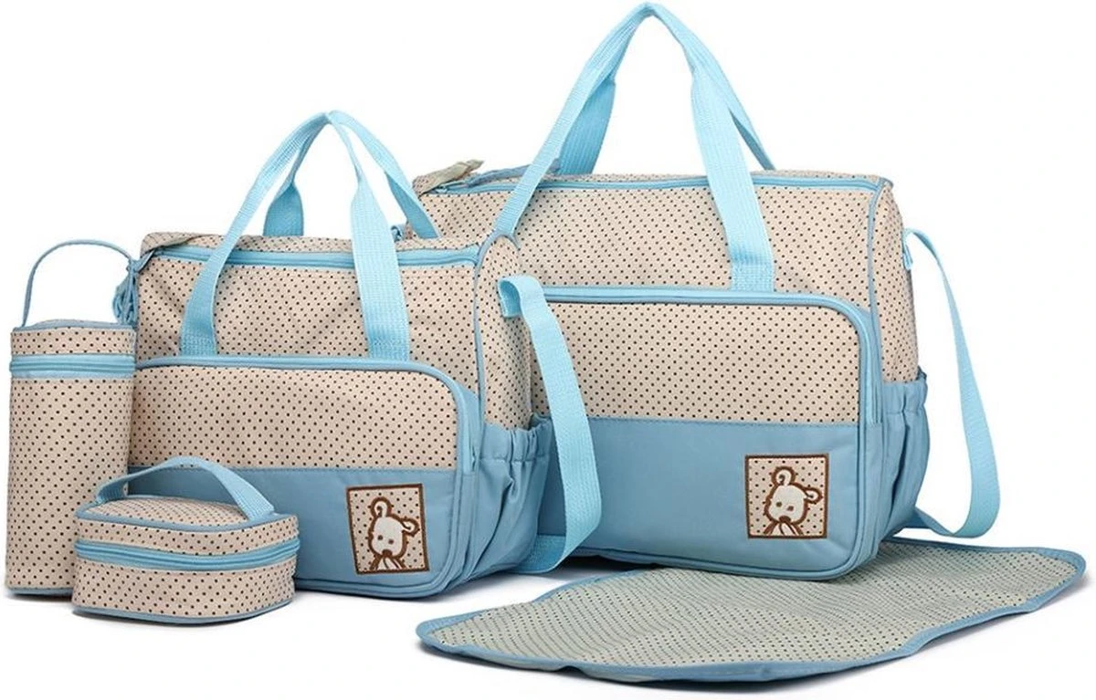 Miss Lulu Luiertas - 5-delige Verzorgingstas Set - Lichtblauw (9026 BE) 3 Miss Lulu Luiertas - 5-delige Verzorgingstas Set - Lichtblauw (9026 BE)