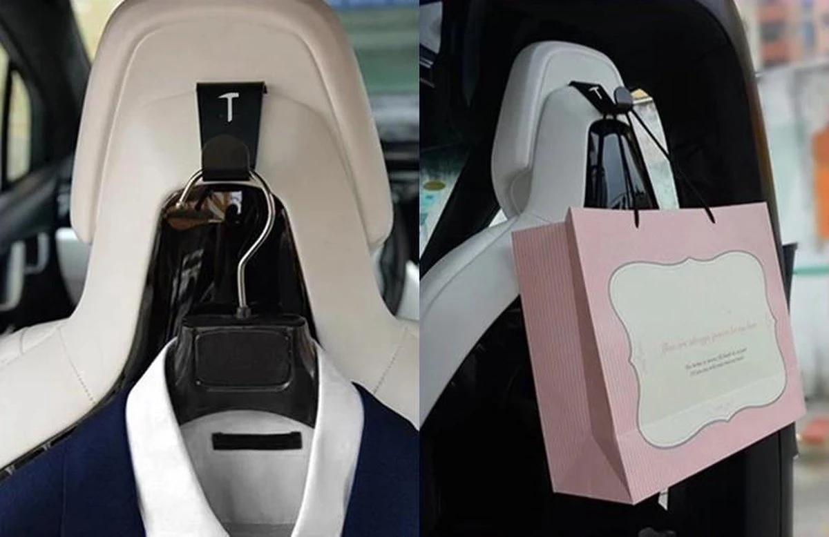 Tesla Model 3 S X Kledinghanger Auto Accessoires Kleerhanger Hoofdsteun Autostoel Organiser – Zwart 6 Tesla Model 3 S X Kledinghanger Auto Accessoires Kleerhanger Hoofdsteun Autostoel Organiser – Zwart - Afbeelding 4