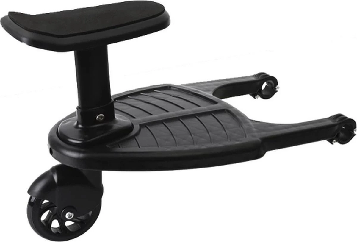 Honhill® - Kinder Meerijdplankje - Zwart - Kinderwagen - Buggy - 1 Wiel - Met Stoeltje 4 Honhill® - Kinder Meerijdplankje - Zwart - Kinderwagen - Buggy - 1 Wiel - Met Stoeltje - Afbeelding 2