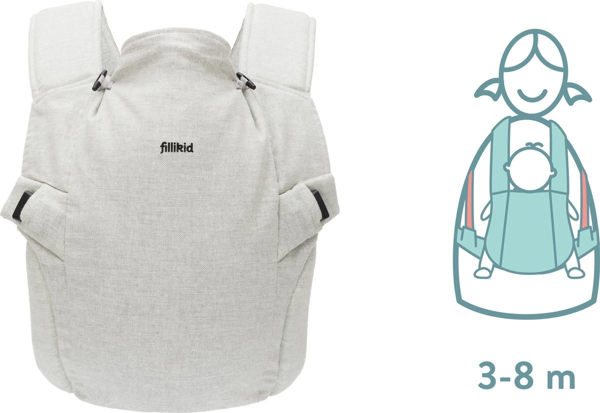 Fillikid Premium Draagzak - 2 In 1 - Ergonomisch - EU Gecertificeerd - Natural Sand - Ontworpen Met Draagconsulent 6 Fillikid Premium Draagzak - 2 In 1 - Ergonomisch - EU Gecertificeerd - Natural Sand - Ontworpen Met Draagconsulent - Afbeelding 4