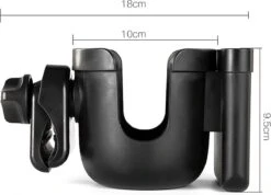 Merkloos Allernieuwste Universele Bekerhouder PLUS Telefoonhouder Voor Kinderwagen, Buggy En Fiets - Kinderwagen Accessoires - Combi 2-in-1 - ZWART -Kinderwagen- En Accessoirewinkel 1200x866 1